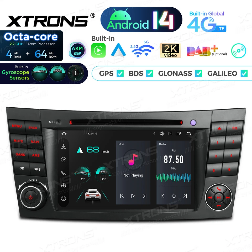 Android 14 8Core 64G Car DVD Player GPS Stereo Radio For Mercedes Benz W211 W219 - Image 1 of 4