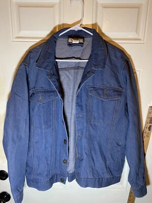 Vintage DUKE Haband Blue Denim Jacket Dark Wash Button Front Workwear Size L - Image 1 of 4