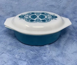 Pyrex Blue Horizons Cazuela Cubierta Plato y Tapa 043 1.5 cuartos 1 1/2 q - Imagen 1 de 6