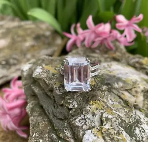 Sterling Silver Asscher Cut Reflective Crystal Optic Prism Ring Sz 6.5 - Picture 1 of 12