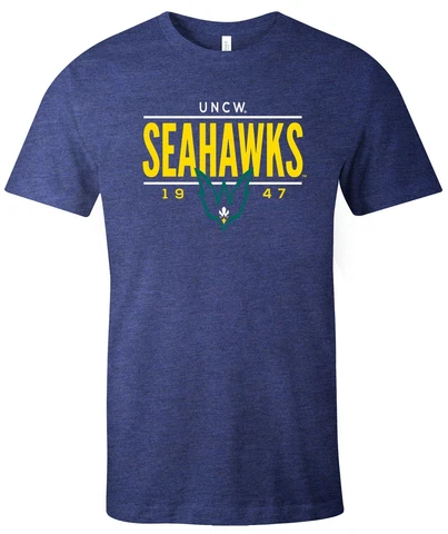 NCAA North Carolina Wilmington Seahawks Tradition Short Sleeve Tri-Blend T-Sh Cover