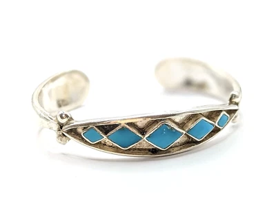 Vintage Armreif 925 Silber + Türkis Navajo Indianerschmuck Art.-Nr:1831 - Bild 1 von 4