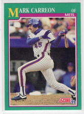 Mark Carreon 1991 Score Baseball Base Common #165 New York Mets