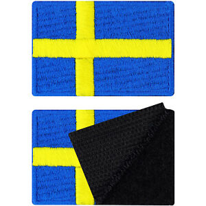Schweden Flagge Patches Klett 2er Set Militär Klettverschluss | 40x60mm