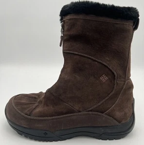 Columbia Womens Suede Boots Omni Grip Teraval II Thinsulate Faux Fur Brown Sz 9 - Picture 1 of 14