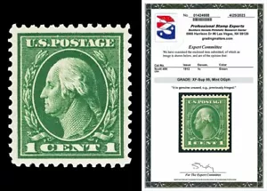 Scott 405 1912 1c Washington Perf 12 Mint Graded XF-Sup 95 LH with PSE CERT! - Picture 1 of 1