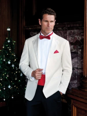 Samuel Windsor Ivory Dinner Jacket Tuxedo Blazer Single Breasted Cruise Evening - Image 1 of 2