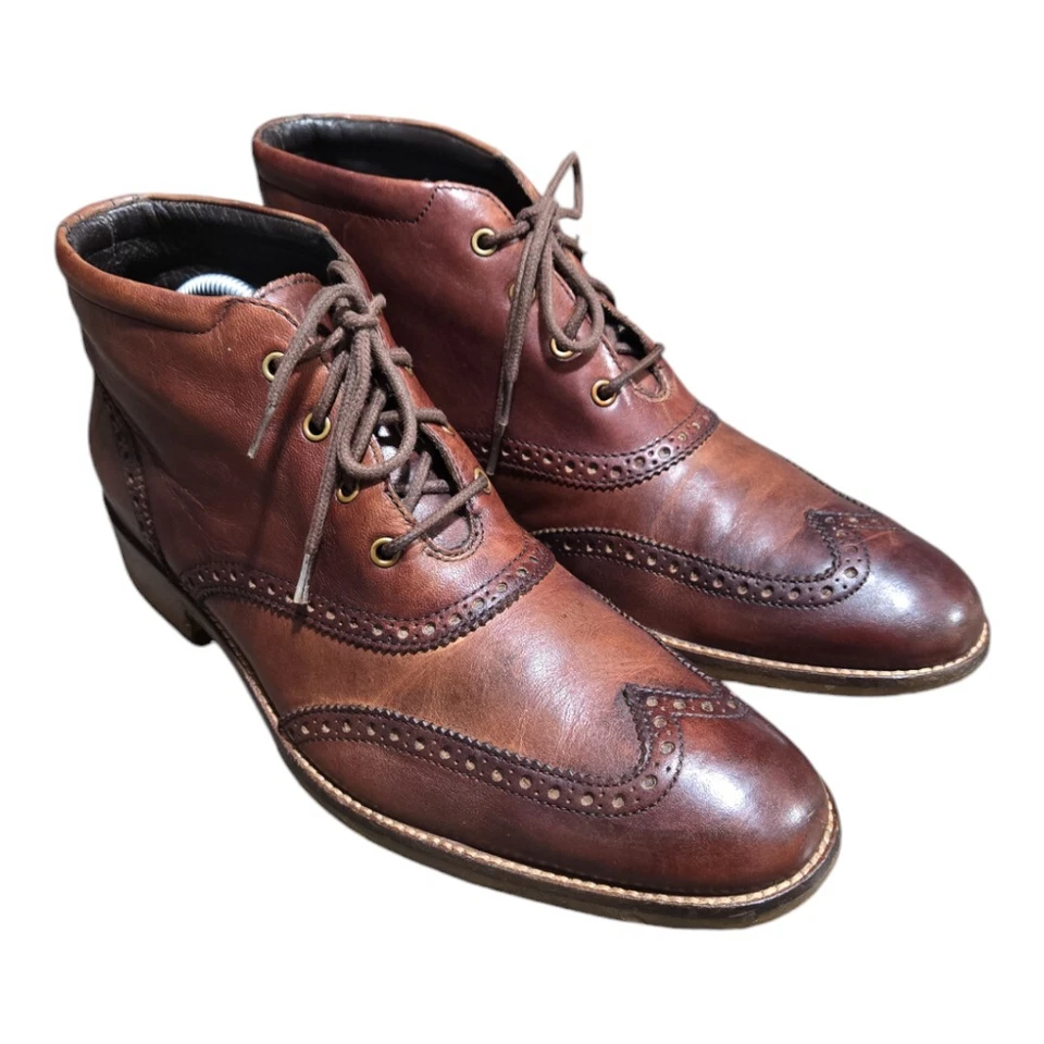 Cole Haan Liam Chukka II Men's  9 Wingtip Leather Ankle Boots Brogue Lace C11053 - Image 1 of 4