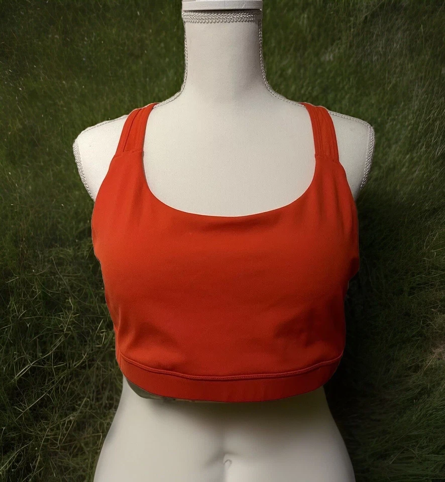Athleta Sports Bra Racerback Sz XL Yoga Active Workout  Wireless Comfort Orange - Image 1 of 4