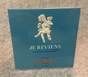 Vintage JE REVIENS Dusting Powder Parfums WORTH Paris 8 Oz. NEW - Picture 1 of 10