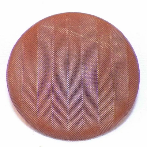 Antique Goodyear Hard Rubber Button Brown Diagonal Stripes Fabric 1 1/8in. #3 Cover