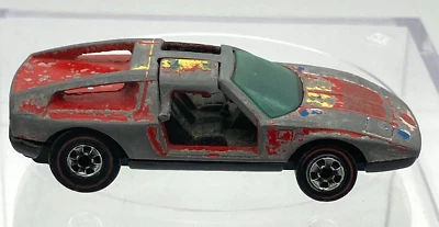 De colección 1970 Redline Hot Wheels Mercedes Benz C111 rojo HK azul vidrio restauración Foto 1 de 4