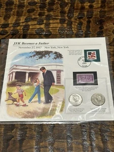 1995 JFK Half Dollars P & D Coin & US Stamp Set - Postal Commemorative Society - Bild 1 von 12