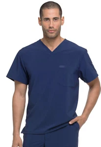 Dickies Scrubs EDS Essentials Men V Neck Top DK635 NYPS Navy Free Shipping - Picture 1 of 5