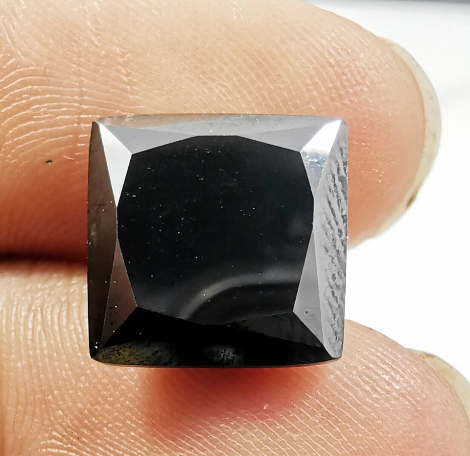 Certified 6.10 Ct Black Moissanite Diamond Princess Cut Loose Gemstones. - Image 1 of 4
