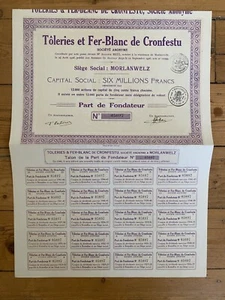 Part: TOLERIES & FER-BLANC DE CRONFESTU (MORLANWELZ BELGIQUE) (H2) - Foto 1 di 1