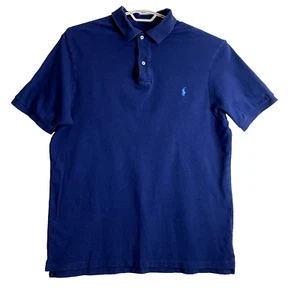 Polo Ralph Lauren Uomo Polo Camicia Blu Maniche Corte Taglia X Large - Foto 1 di 10