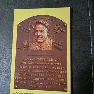 Lou Gehrig HOF Plakette mit Lou Gehrig Briefmarke - Bild 1 von 4