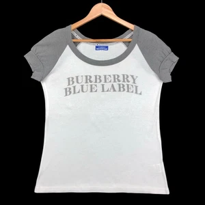 Burberry London Blue Label Spell Out Big Logo White Women Tee Shirt Japan 38 M - Picture 1 of 6