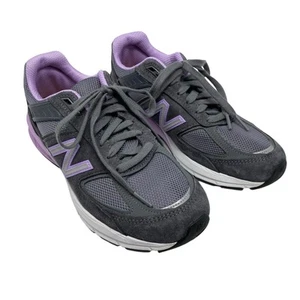 New Balance 990 V5 Women Shoes Sneaker Made in USA size 8 Gray Dark Violet Glow - Picture 1 of 9