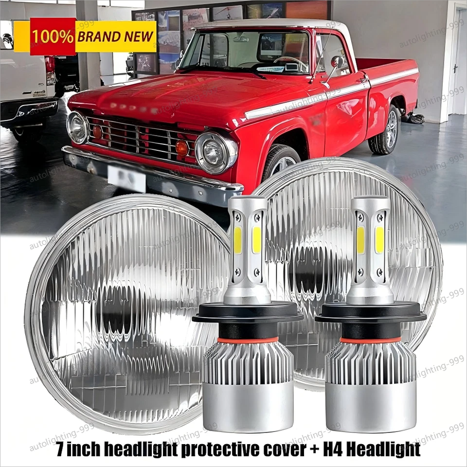 Faros LED redondos de 7 pulgadas DRL para camioneta Dodge D100 D200 D300 1969-1974 Foto 1 de 4