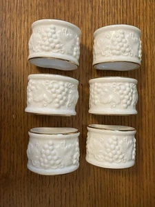 Lenox Fruits of Life Napkin Ring 865405 Ivory  Grapes set of 6 - Picture 1 of 4