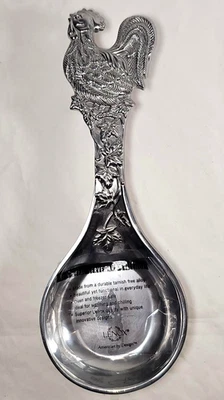 Nuevo Lenox Gallo Cuchara Reposapiés Aluminio Tono Plata Floral Utensilio de Cocina 10 1/8" Foto 1 de 4