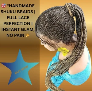 Ombre Shuku Braided Wig | Full Lace Updo & Ponytail | Handmade, Long, 32 " NWT - Picture 1 of 17