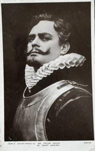 1909 Oscar Asche as Count Hannibal, Rotary Real Photo Portrait Postcard RPPC - Picture 1 of 2