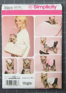 Simplicity Sewing Pattern #3925 Clothes and Accessories for Small Dogs - Picture 1 of 3