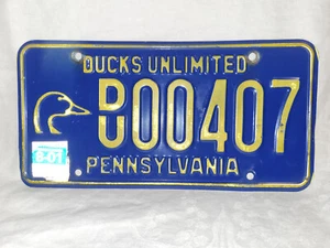 Pennsylvania DUCKS UNLIMITED license plate DU 407 Wildlife Hunter hunting 2001 - Picture 1 of 4