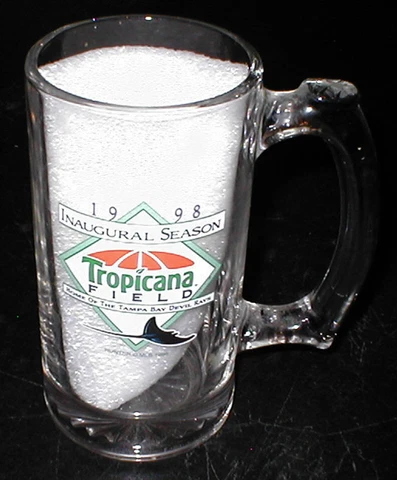 Rare TAMPA BAY DEVIL RAYS BASEBALL GLASS Tropicana Field 1998 Inaugural Season Cover