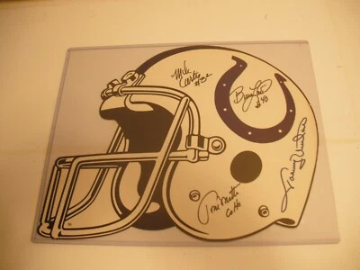 johnny unitas, mike curtis & more signed baltimore colts cardboard helmet JSA - Image 1 of 4