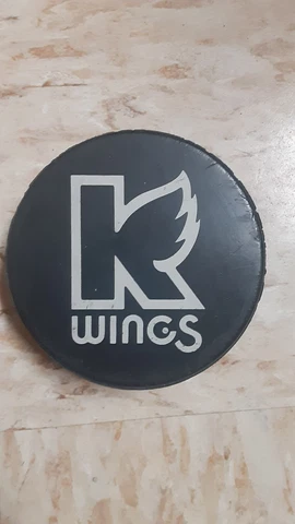 Early to mid 1980's Kalamazoo Wings (IHL) official game used puck #3 Cover