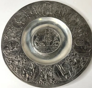 German Pewter Resurrection Plate 17th Century 1600s ZINN COPIE - Picture 1 of 13