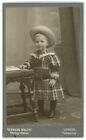 Antique CDV Circa 1870'S Adorable Little Girl Large Hat Walter Leipzig, Germany