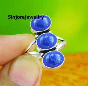 Lapis Lazuli gemstone ring 925 sterling silver handmade Gift US size 5 to 10 - Picture 1 of 4