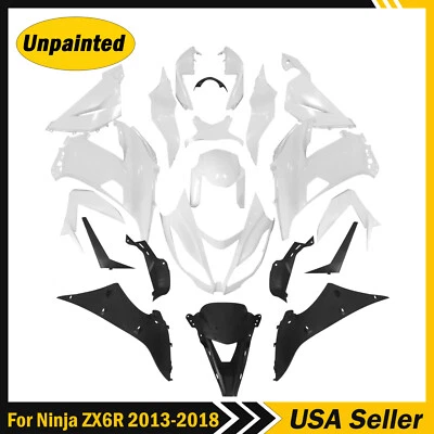 Kit de carenado para Kawasaki Ninja ZX6R ZX636 2013-2018 carrocería ABS inyección sin pintar Foto 1 de 4