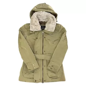 Barbour Outlaw Jacke Kapuze Winter Wasserdicht Regen Beige Damen Uk8 - Bild 1 von 9