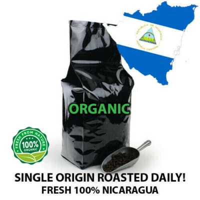2, 5, 10 LB ORGANIC NICARAGUA FRESH ROASTED COFFEE BEANS -  ORGANIC ARABICA - Image 1 of 4