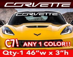 Stingray C7 " CORVETTE " WORD Only WINDSHIELD DECAL STICKER 46"w x3"h - Picture 1 of 4