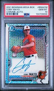 2021 Bowman Chrome Coby Mayo Mega Box Rookie Auto #BMACM PSA 10 GEM MT - Picture 1 of 2