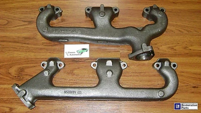 1969-70 Exhaust Manifolds Small Block Camaro Nova Chevelle Non-Smog GM Licensed - Image 1 of 4