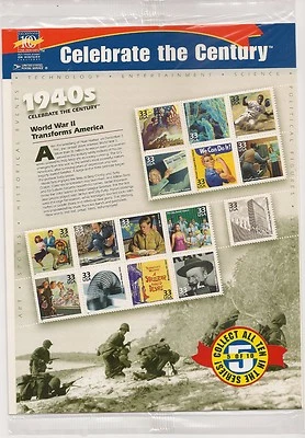 US 3186 Celebrate The Century 1940s 33c sheet (sealed) MNH 1999 - Image 1 of 2