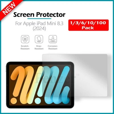 1-100 LOT LCD Ultra Clear HD Screen Protector for Apple iPad Mini 8.3 (2024) - Image 1 of 4