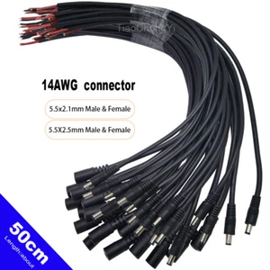 50cm 14AWG 15A DC connector Power socket Cable Plug Wire Male & Female DC12-24V - Picture 1 of 12