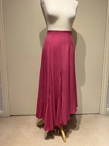 ASOS, WOMENS, BRIGHT PINK ASYMMETRIC HEMLINE LONG SKIRT. SIZE 8. - Picture 1 of 6