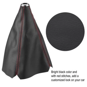 1X Leather Gear Stick Shift Knob Cover Boot Gaiter Fit for Universal Manual Car - Foto 1 di 8