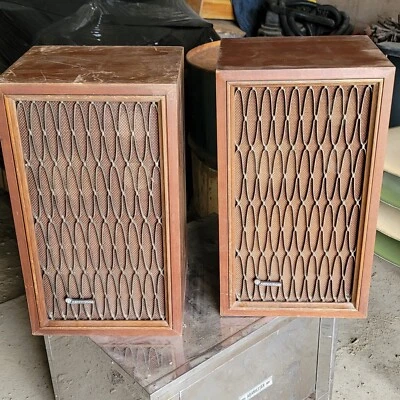Vintage Home Audio Teak Wood Decor Mid Century Design Kenwood KL-3080 Speakers - Image 1 of 4