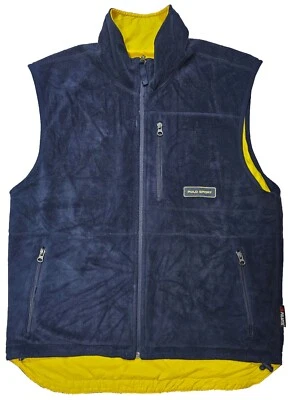 Polo Sport Ralph Lauren Chaleco Para Hombre Azul y Amarillo Cremallera Completa Chaleco Reversible Talla M Foto 1 de 4